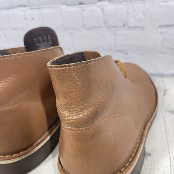 Clarks Bushacre Chukka Boots Women Size 10.5 Brown Lace Tan Leather Preppy Shoes main image 5